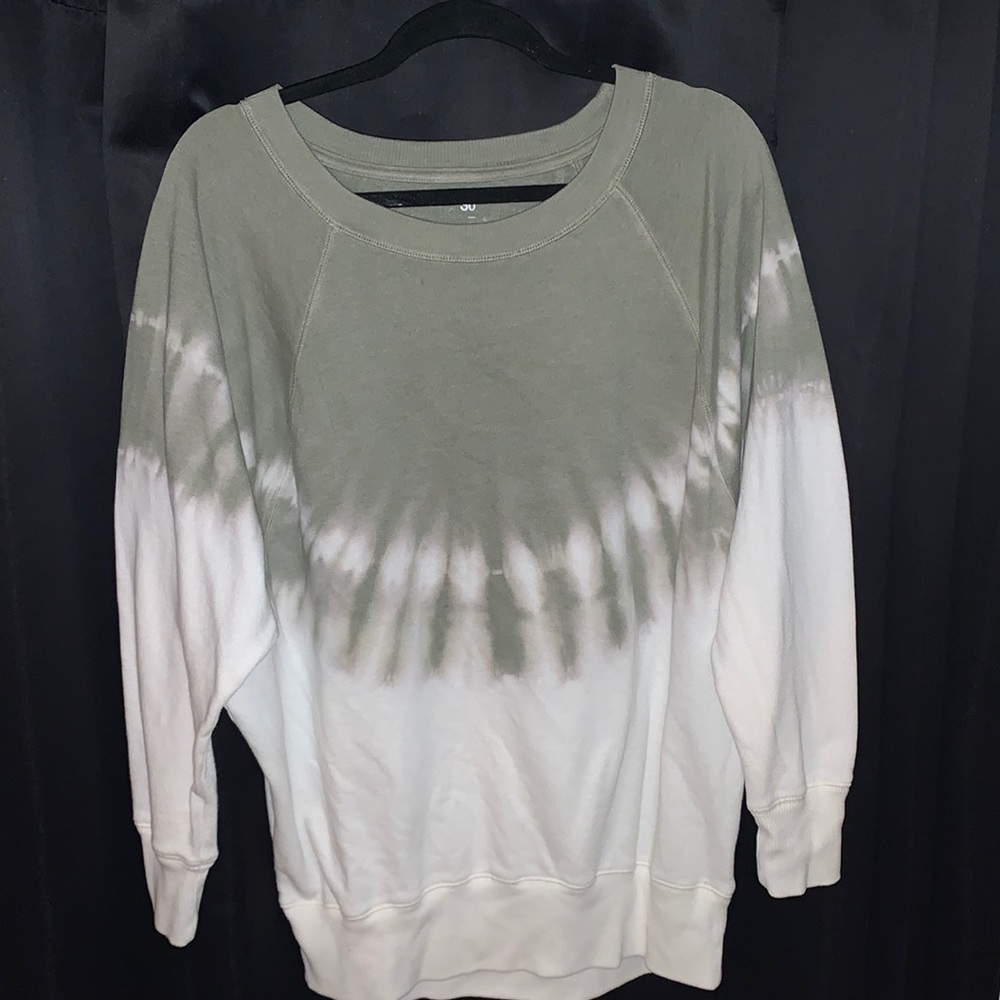 green tie dye sweatshirt